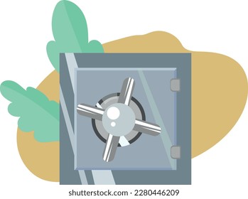 Closed safe. Vector illustration of finance protection. Investment growth