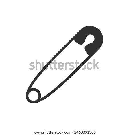 Closed safety pin in simply style. Metal Safety Pins icon.