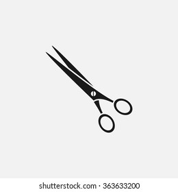 closed scissors haircut Black flat icon, manicure pedicure supplies, women's cosmetics, women's accessories. Simple schematic icon products women. Cosmetics icon, youth beauty, manicure, pedicure