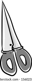 Closed scissors, illustration, vector on white background.
