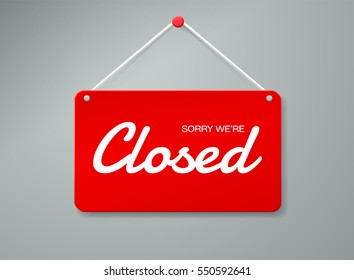 closed sign for door. flat style. Vector illustration,open sign,plate,text