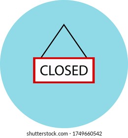 Closed sign flat icon on blue background, vector symbol
