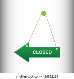 Closed sign. Green gradient icon