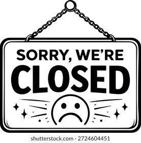 Closed Sign Hanging Board - We Are Closed Notice - Business Closed Wooden Plaque