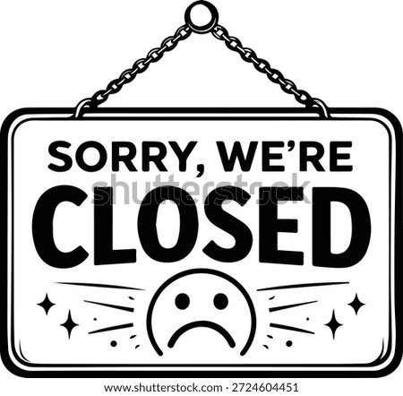 Closed Sign Hanging Board - We Are Closed Notice - Business Closed Wooden Plaque