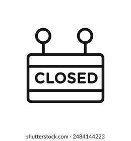 Closed Sign Icon black and white vector sign