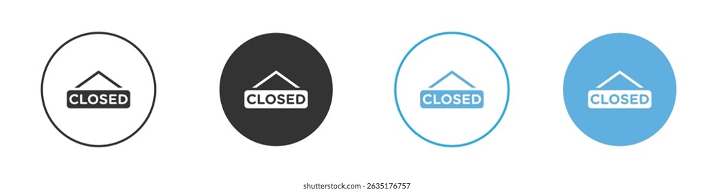 Closed sign icon Editable flat style, illustration icons