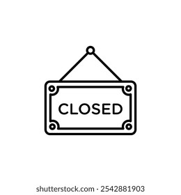 Closed sign icon. filled and line stroke icons