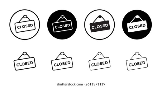 Closed Sign Icon Flat art illustration in outline