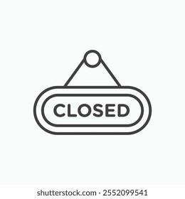 Closed sign icon. line style vector icon.
