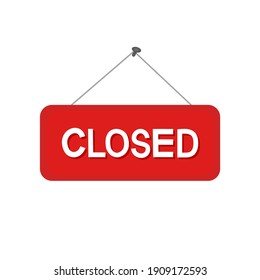 Closed Sign Icon On White Background.