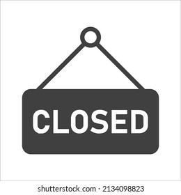 Closed sign icon on white background