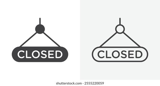 Closed sign icon. outlined vector style.