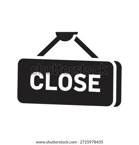 Closed sign icon for shop status and business hours notice a symbol for store unavailability and retail end of day operation door board