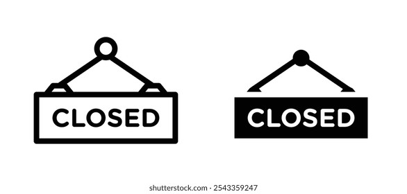 Closed sign icon symbol collection on white background.