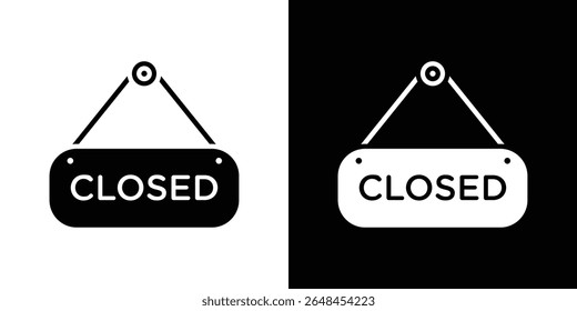 Closed sign icon symbol collection. Flat vector stock illustration.