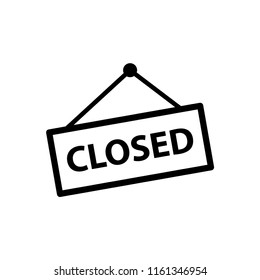 Closed sign icon template illustration.