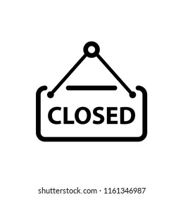 Closed sign icon template illustration.