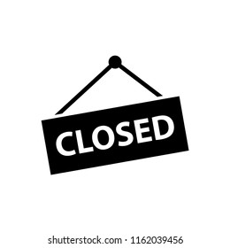 Closed sign icon template illustration.