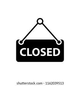Closed sign icon template illustration.