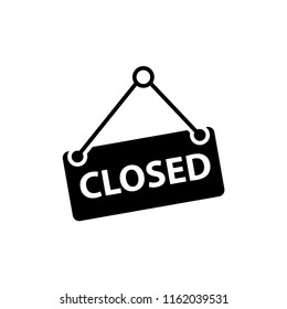 Closed sign icon template illustration.