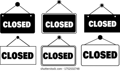 Closed sign icon templates, Closed sign icon vector.