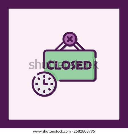Closed Sign Icon: Time-Sensitive Business Closure