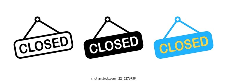 Closed sign icon in trendy flat style isolated on grey background. Website pictogram. Internet symbol for your web site design, logo, app, UI. Vector illustration, EPS10.