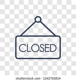 Closed sign icon. Trendy linear Closed sign logo concept on transparent background from Museum collection