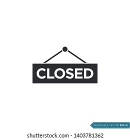 Closed Sign Icon Vector Flat Design