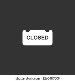 closed sign icon vector. closed sign sign on black background. closed sign icon for web and app