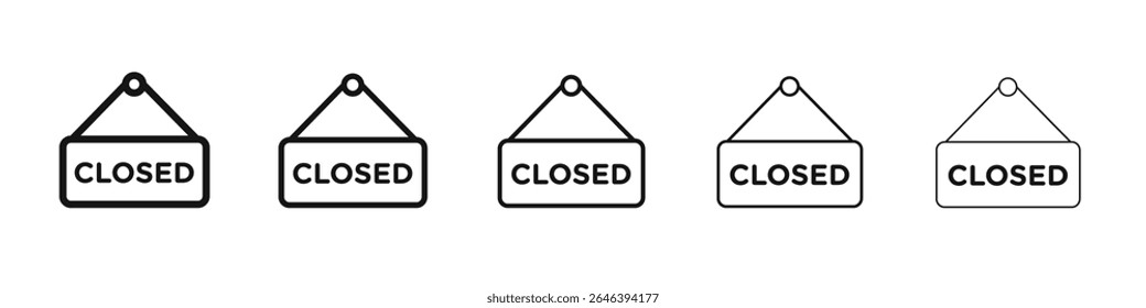 Signo cerrado Icono Vector esquema conjunto ilustración signo