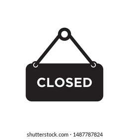 Closed sign icon vector. Simple design on white background.