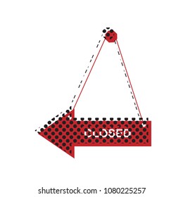 Closed sign illustration. Vector. Brown icon with shifted black circle pattern as duplicate at white background. Isolated.