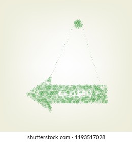 Closed sign illustration. Vector. Green hexagon rastered icon and noised opacity and size at light green background with central light.