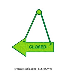 Closed sign illustration. Vector. Lemon scribble icon on white background. Isolated