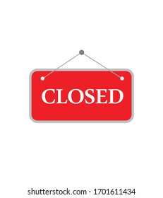 closed sign isolated on white background.