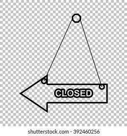 Closed sign. Line icon on transparent background
