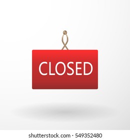 Closed Sign. Single flat icon on white background. Vector illustration.