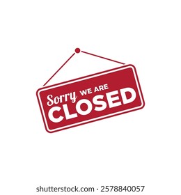 Closed Sign for Store Vector Template