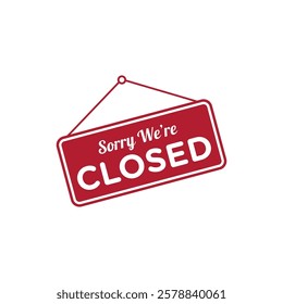 Closed Sign for Store Vector Template