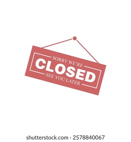 Closed Sign for Store Vector Template