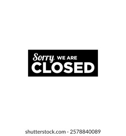 Closed Sign for Store Vector Template