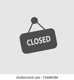 Closed sign text vector icon eps 10.