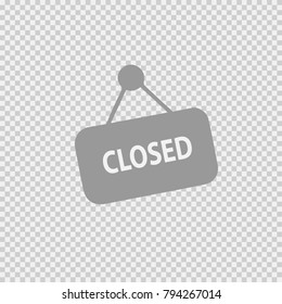 Closed sign text vector icon eps 10.