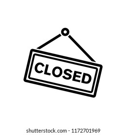 Closed Sign Vector Icon Formed Simple Stock Vector (Royalty Free ...