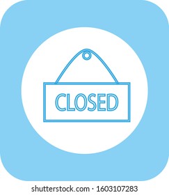 Closed sign vector icon, formed with simple shapes