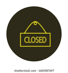 Closed sign vector icon, formed with simple shapes