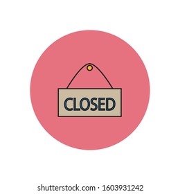 Closed sign vector icon, formed with simple shapes