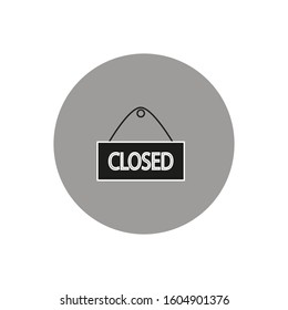 Closed sign vector icon, formed with simple shapes